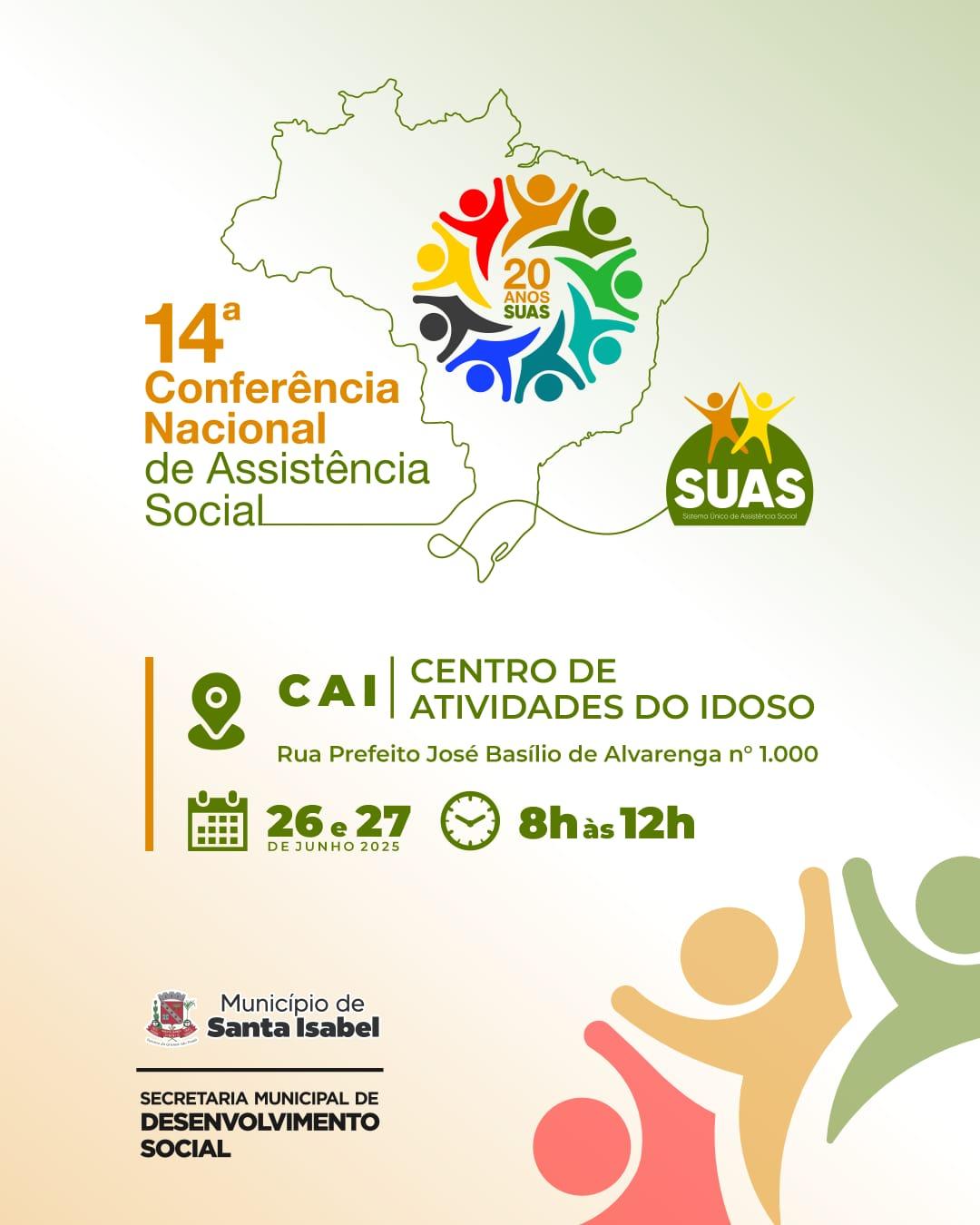 Santa Isabel sedia 14ª Conferência Nacional de Assistência Social com debates sobre os 20 anos do SUAS e políticas públicas locais