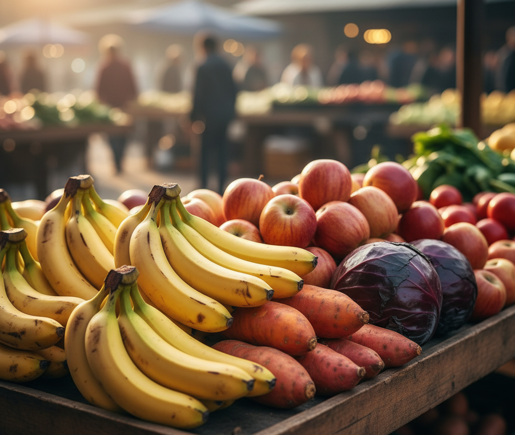 Alta na Ceagesp: banana, maçã e batata doce pesam no bolso em Santa Isabel