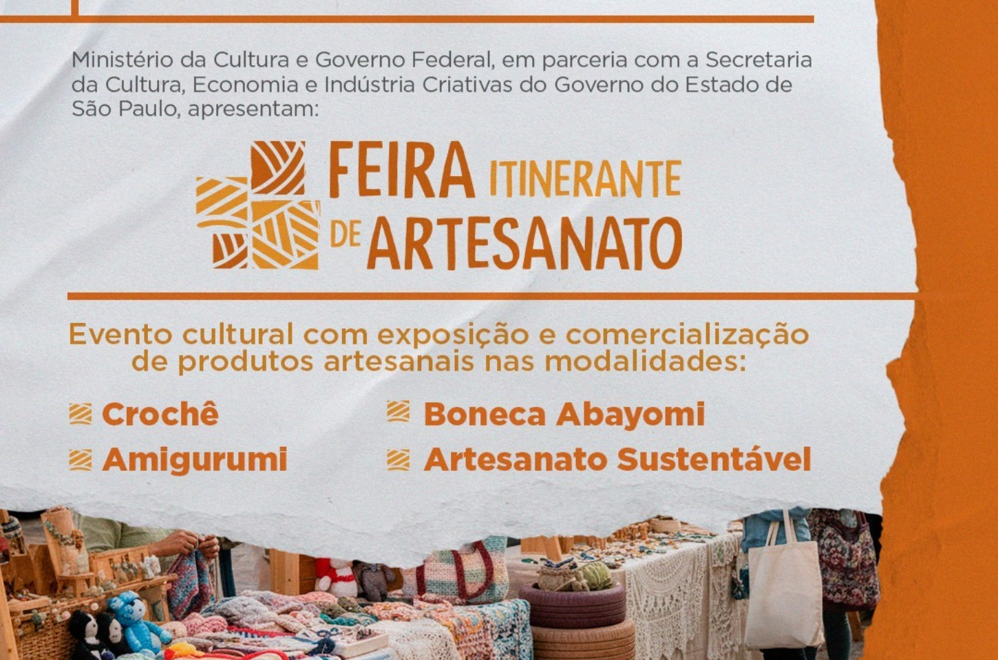 Feira Itinerante de Artesanato ocupa praça em Santa Isabel e reúne produção cultural