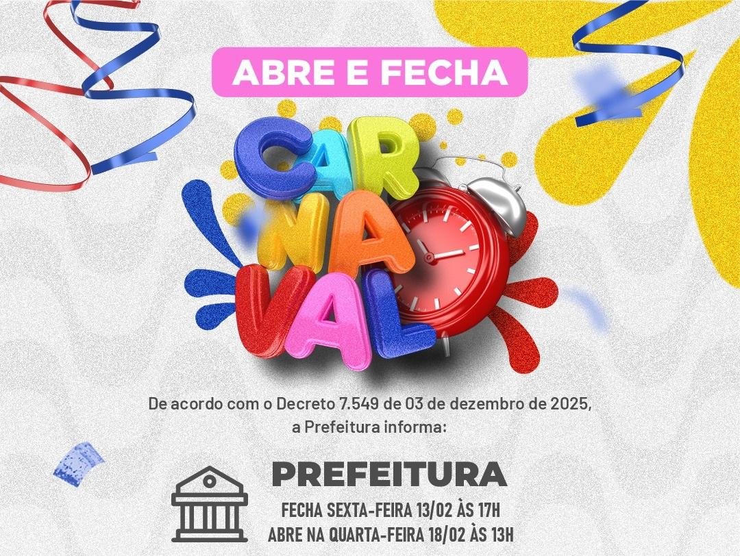 Expediente da Prefeitura muda no Carnaval em Santa Isabel