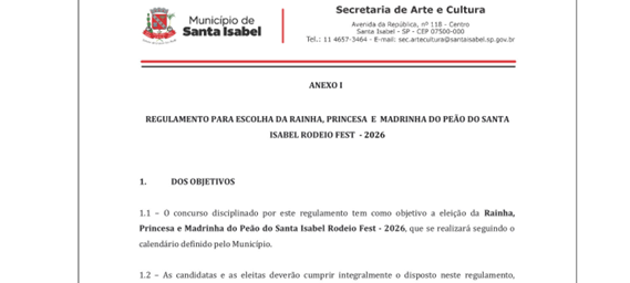 Inscrições para a corte do Rodeio Fest 2026 acontecem entre 27 de abril e 17 de maio