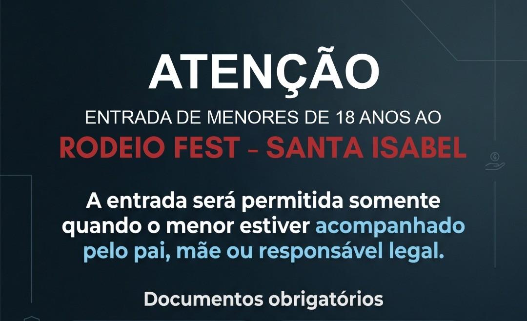Rodeio Fest define regras para entrada de menores de 18 anos em Santa Isabel
