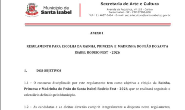Inscrições para a corte do Rodeio Fest 2026 acontecem entre 27 de abril e 17 de maio