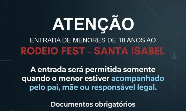 Rodeio Fest define regras para entrada de menores de 18 anos em Santa Isabel
