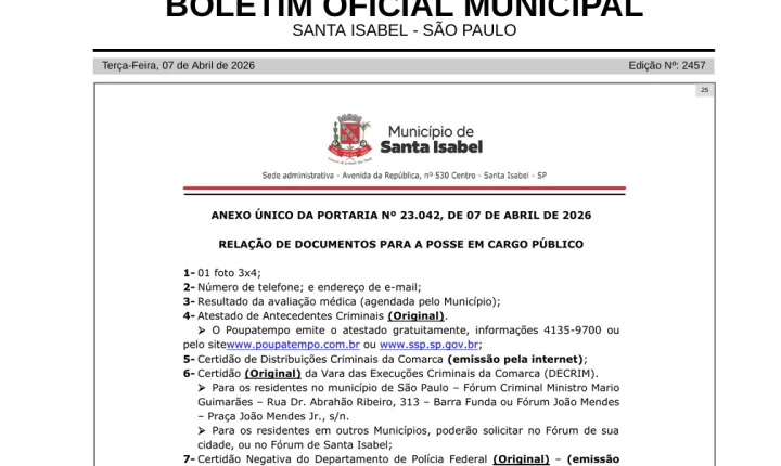 Santa Isabel nomeia aprovados e reforça equipe da educação municipal