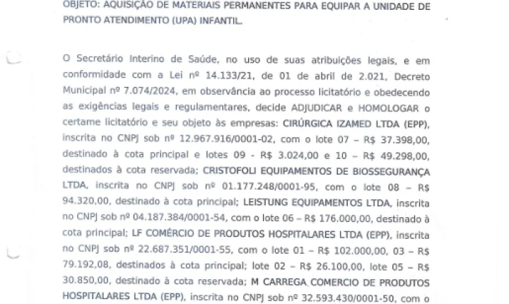 UPA Infantil avança em Santa Isabel; saiba o que muda após homologação do pregão